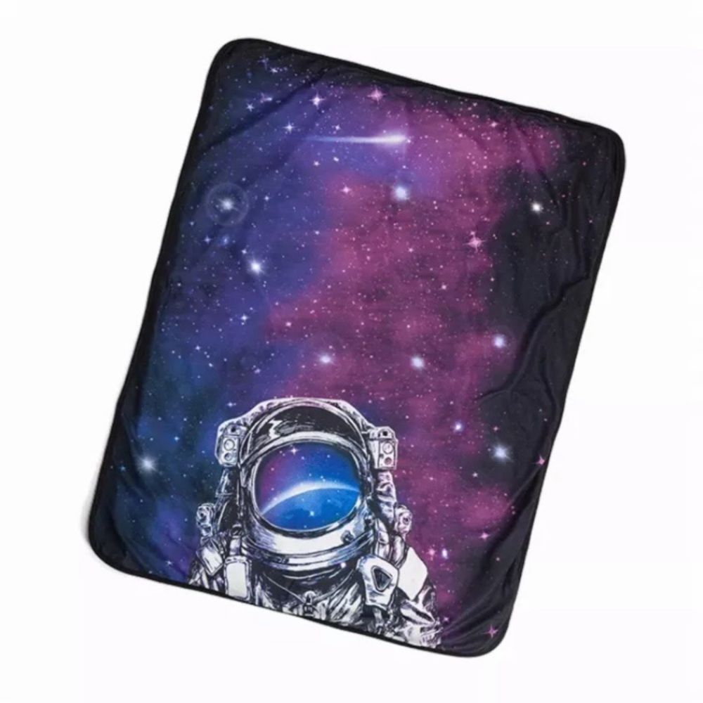 ThinkGeek Space LED Light Up Fleece Sherpa Throw Blanket New Astronaut NWT